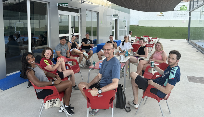 Post-padel drinks with the group