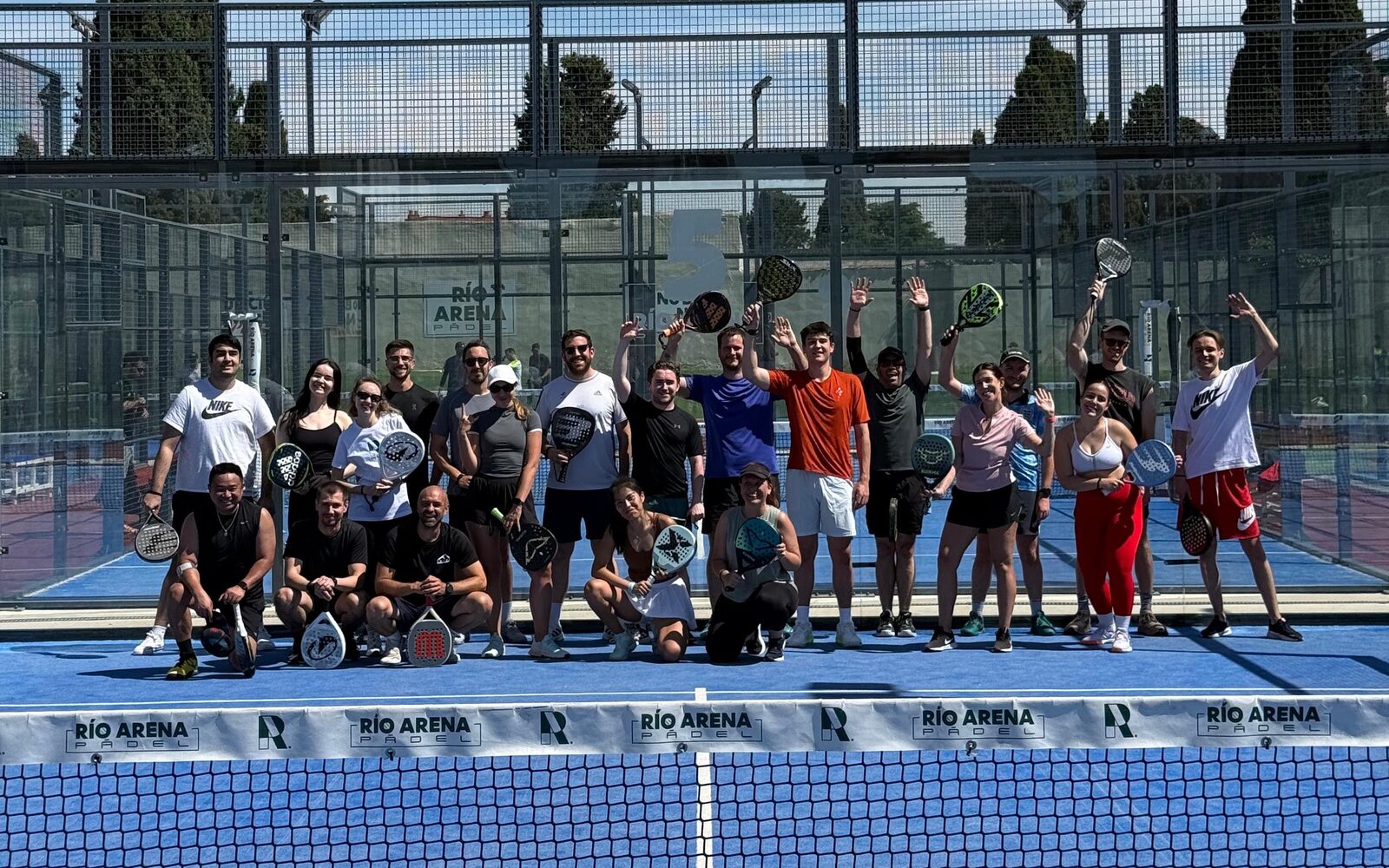 Padel4 players together after a social padel session in Madrid